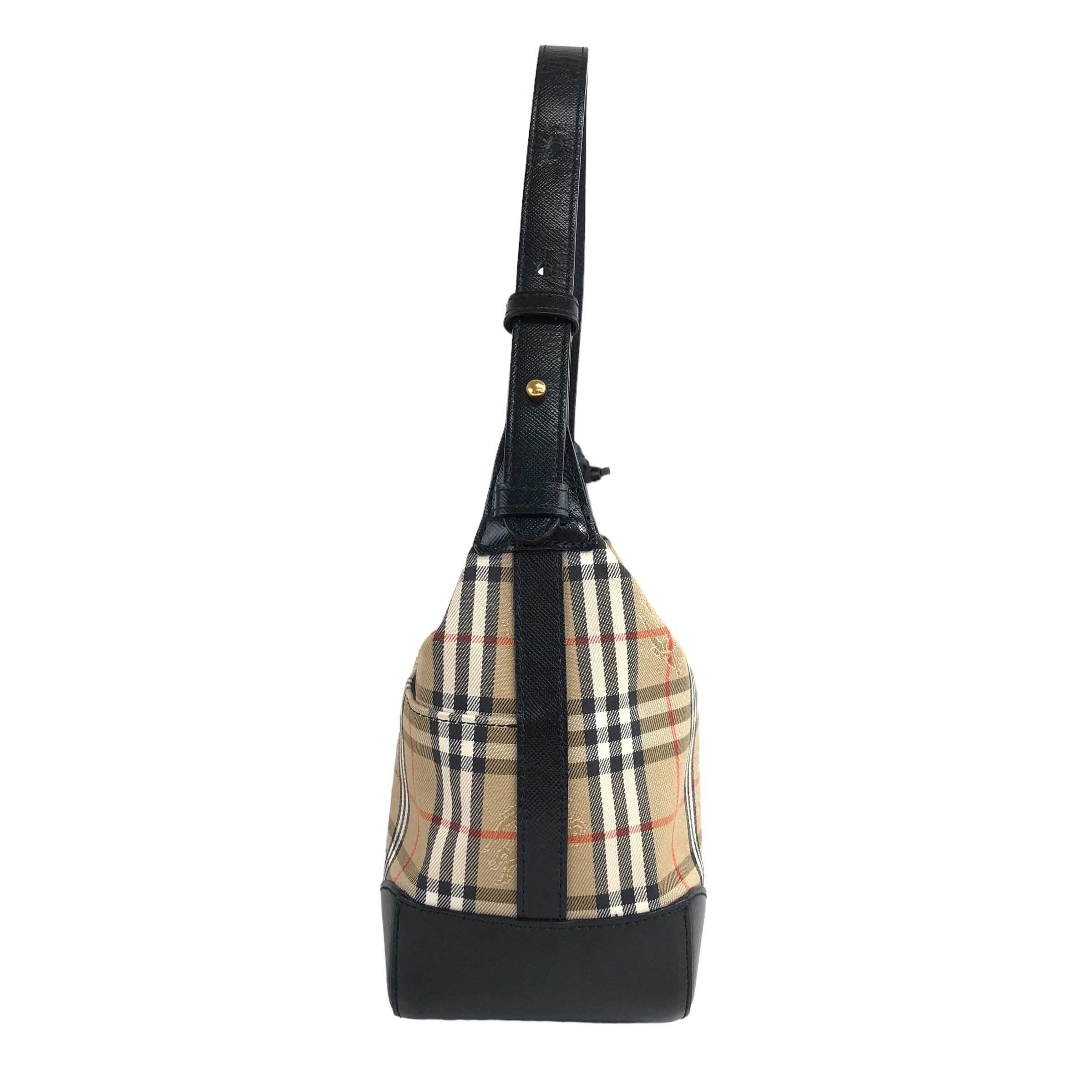 BURBERRY バーバリー ノバチェック ハンドバッグ ベージュ ロゴ