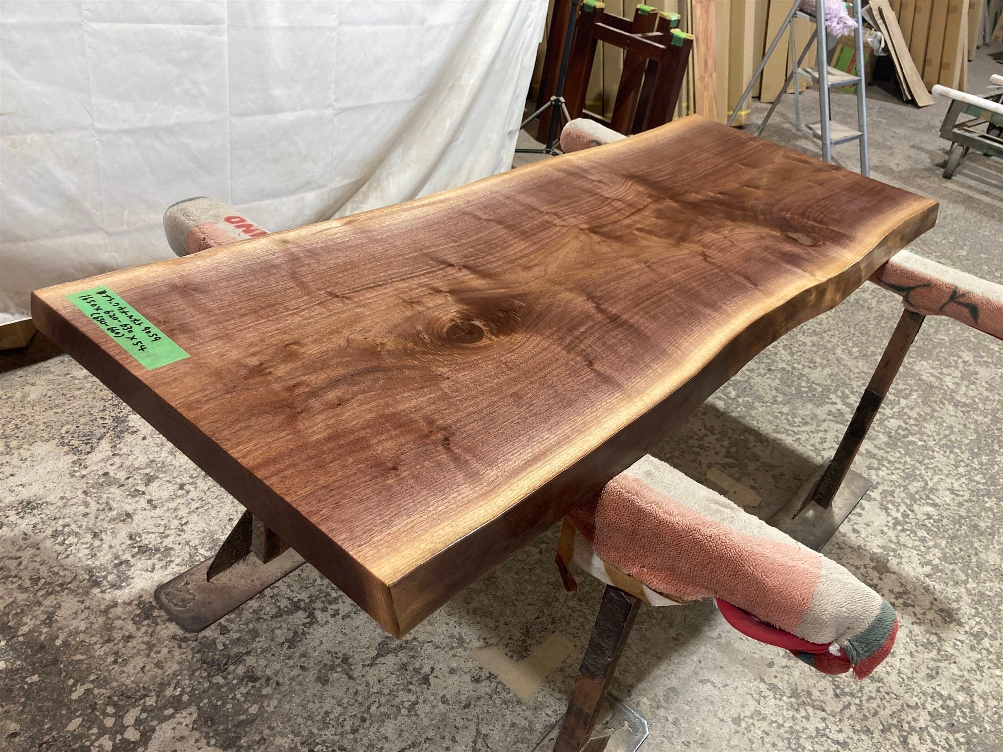 ブラックウォールナット9059 一枚板無垢 乾燥材 1650x620-630x54mm