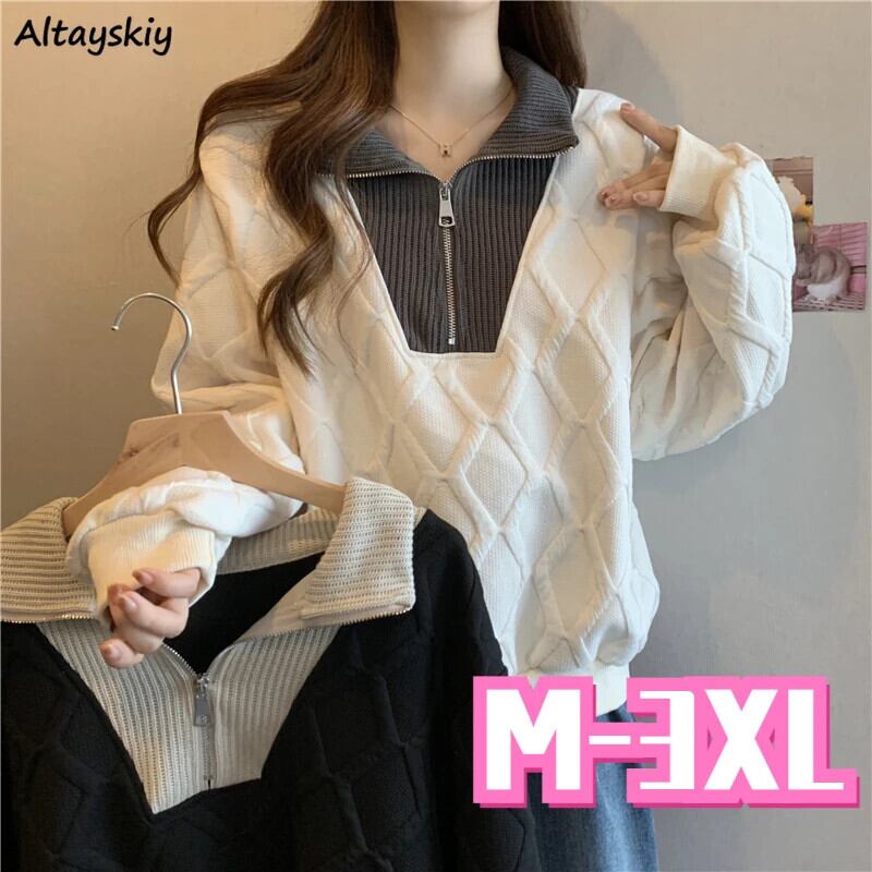 【新作】【送料無料】 M-3XL パーカー女性ルースパネル秋冬スウェットオールマッチシックイン少数派プレッピースタイルシンプルな女性のだぶだぶトップス 0336195667576