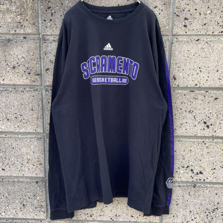 XXLサイズ】NBA サクラメント キングス × adidas 袖プリ入 古着 ロング