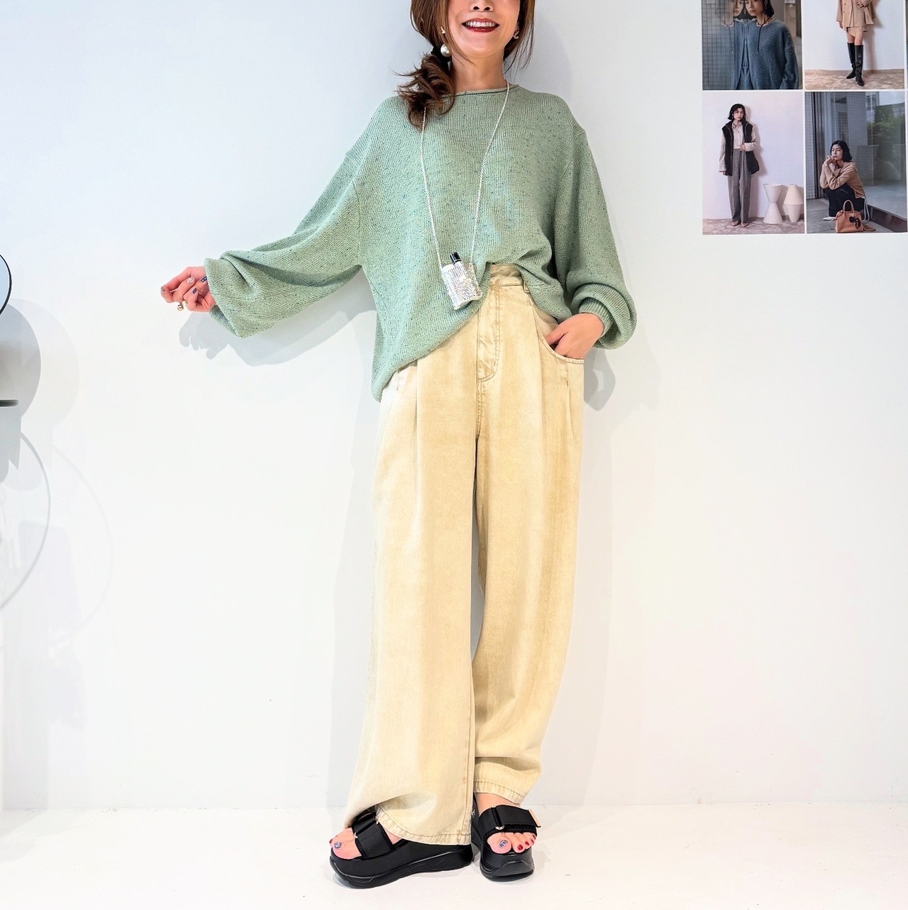 【 予約：10月上旬 】ウォッシュドタックワイドパンツ /3855-279BT