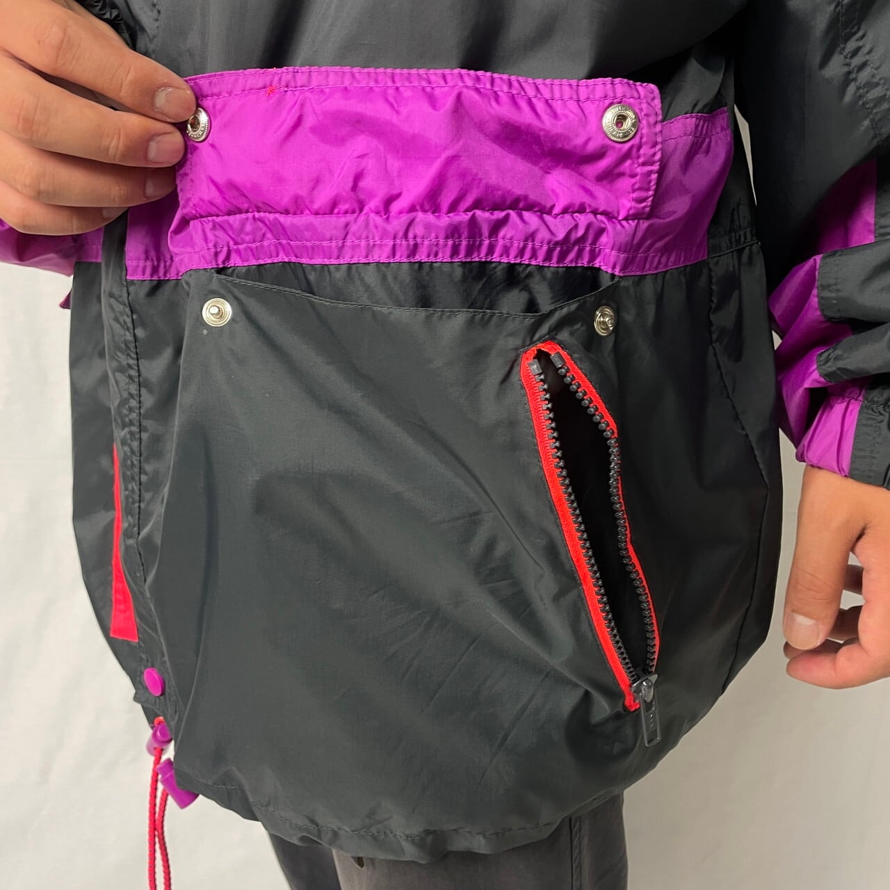 90年代 NIKE ナイキ 銀タグ 袖ロゴプリント ナイロン ウィンド