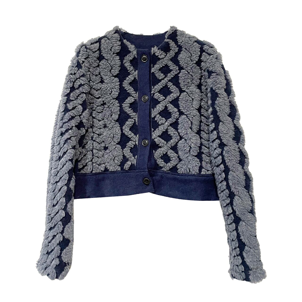 【最新作】マペル ケーブルジャガードコンパクトカーディガン【256-2254】