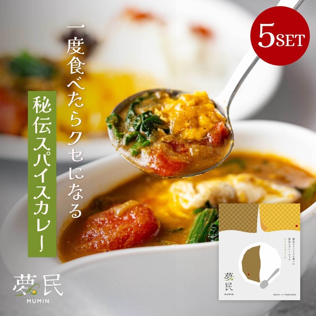 【贈り物に最適】封筒入り夢民カレーセット（レトルト5袋）