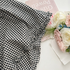 春チェック柄フリルスカート