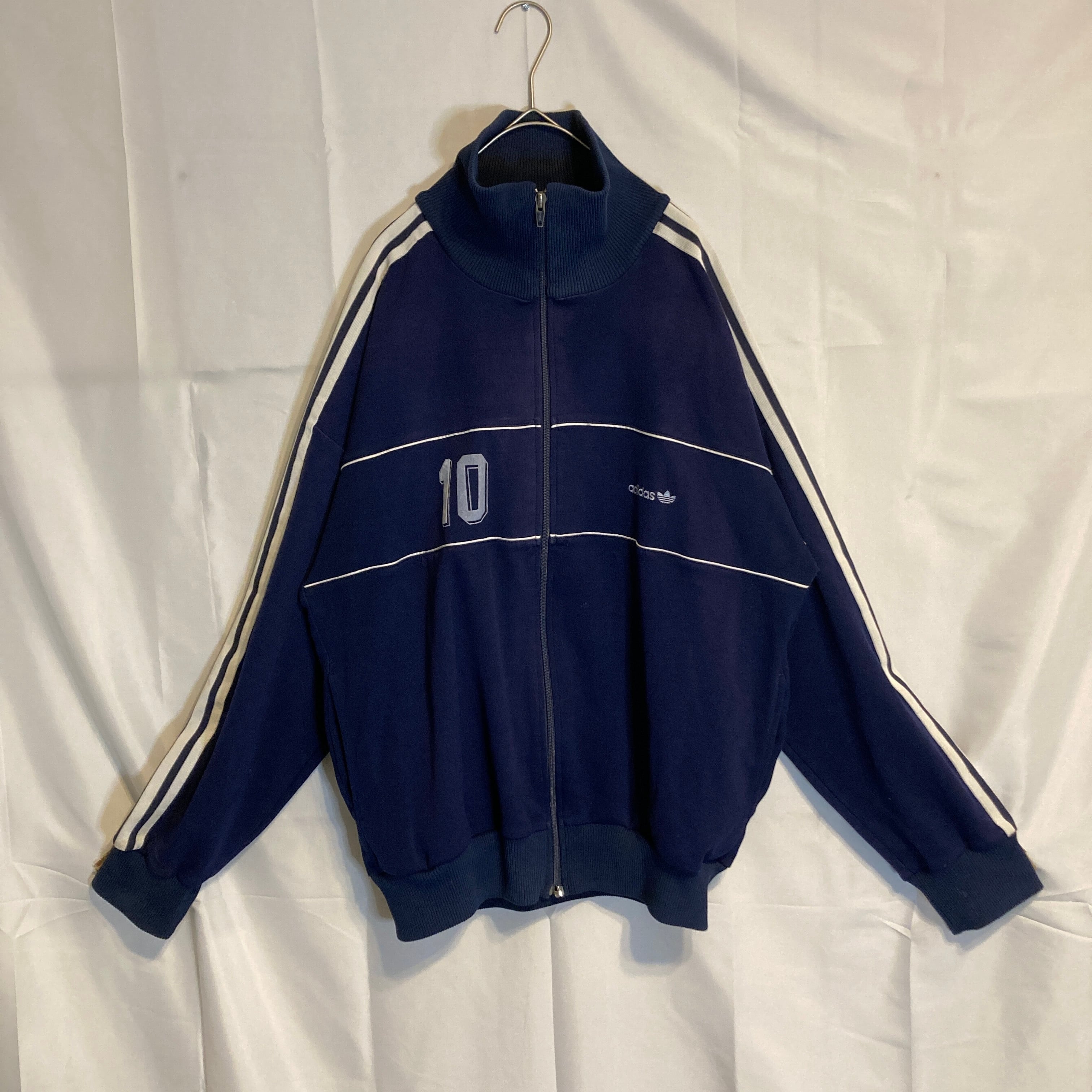 80's adidas トラックジャケット ワンポイント ネイビー | 古着屋「畝