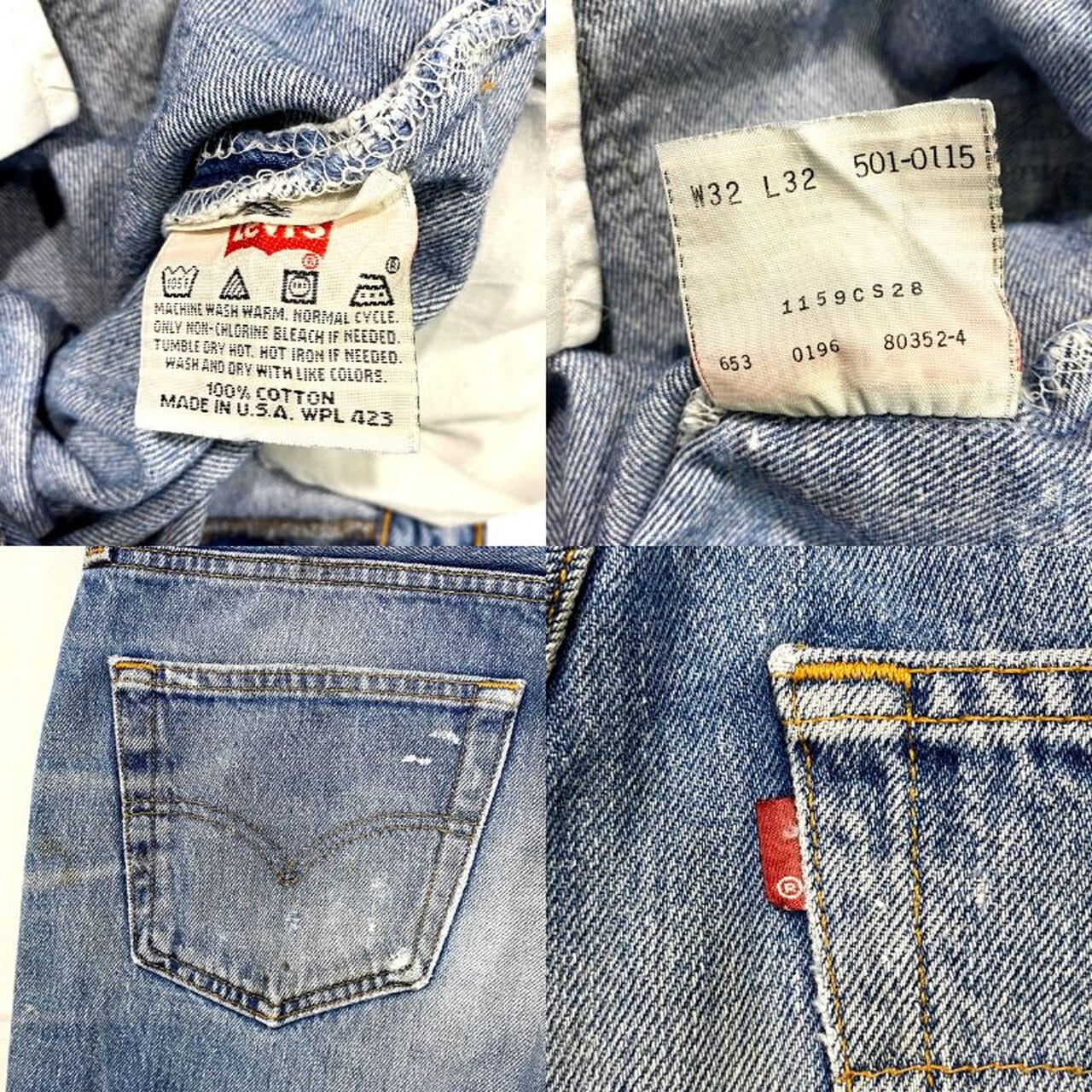 90年代 USA製 鬼ヒゲ Levi's リーバイス 501 ストレート デニムパンツ