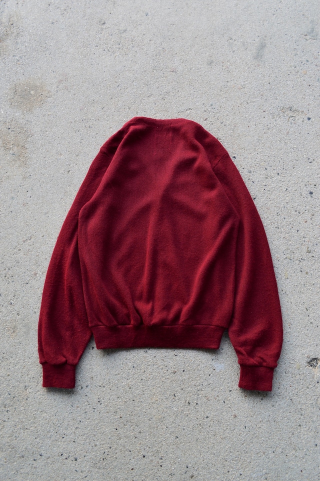 KINGS ROAD by Sears 1970's ORLON ACRYLIC Vintage Knit Cardigan Burgundy キングスロード シアーズ 70s オーロンアクリル カーディガン