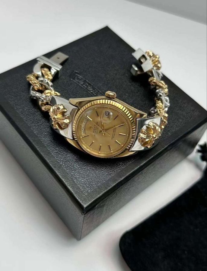 CHROME HEARTS クロムハーツ 22K コンビ ブレスレット ロレックス