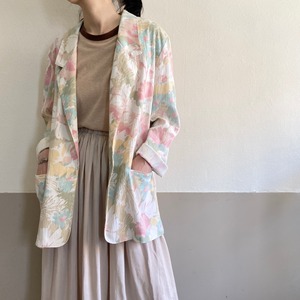 1990s Floral Tailored Jacket / made in USA