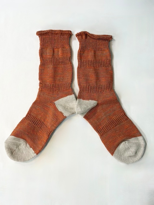 yahae・Organic Cotton "PLOOT"Socks・Orange　4-1001-22