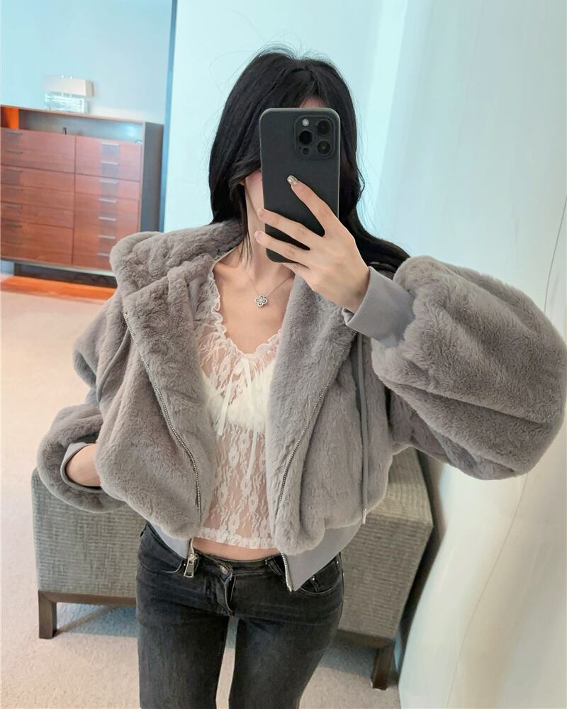 ふわふわジップパーカー V4537