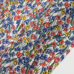 ◆輸入 リバティ LIBERTY タナローン Jennie and Steve ジェニー・アンド・スティーブ ブルー/レッド/イエロー 約130×50cm