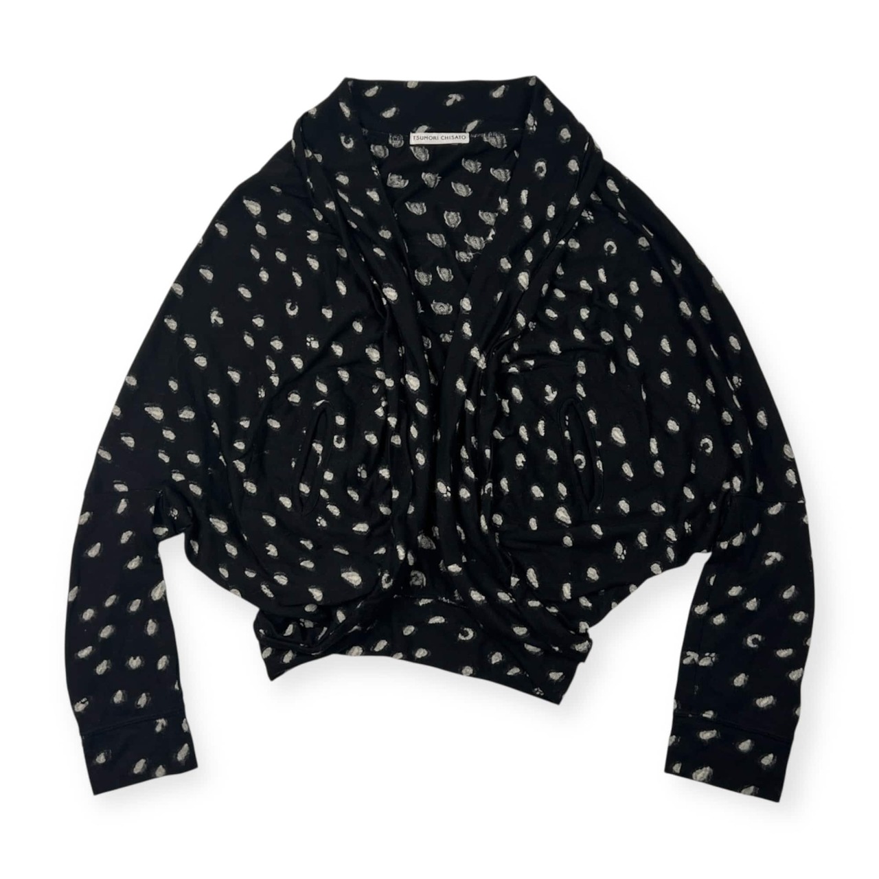 TSUMORI CHISATO ツモリ チサト ドット風 ドルマンスリーブ ニット ジャケット 羽織 2/ブラック系 レディース