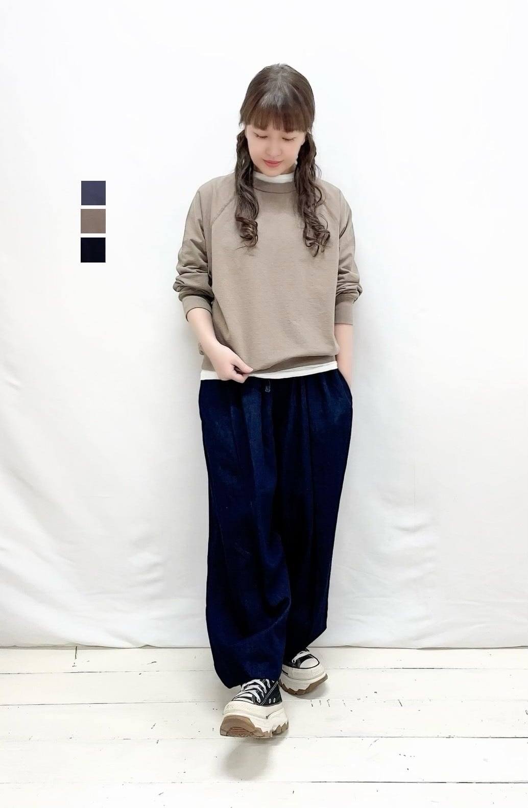 prit】40/1DEPENDランダムミニ裏毛ラグランスリーブプルオーバー