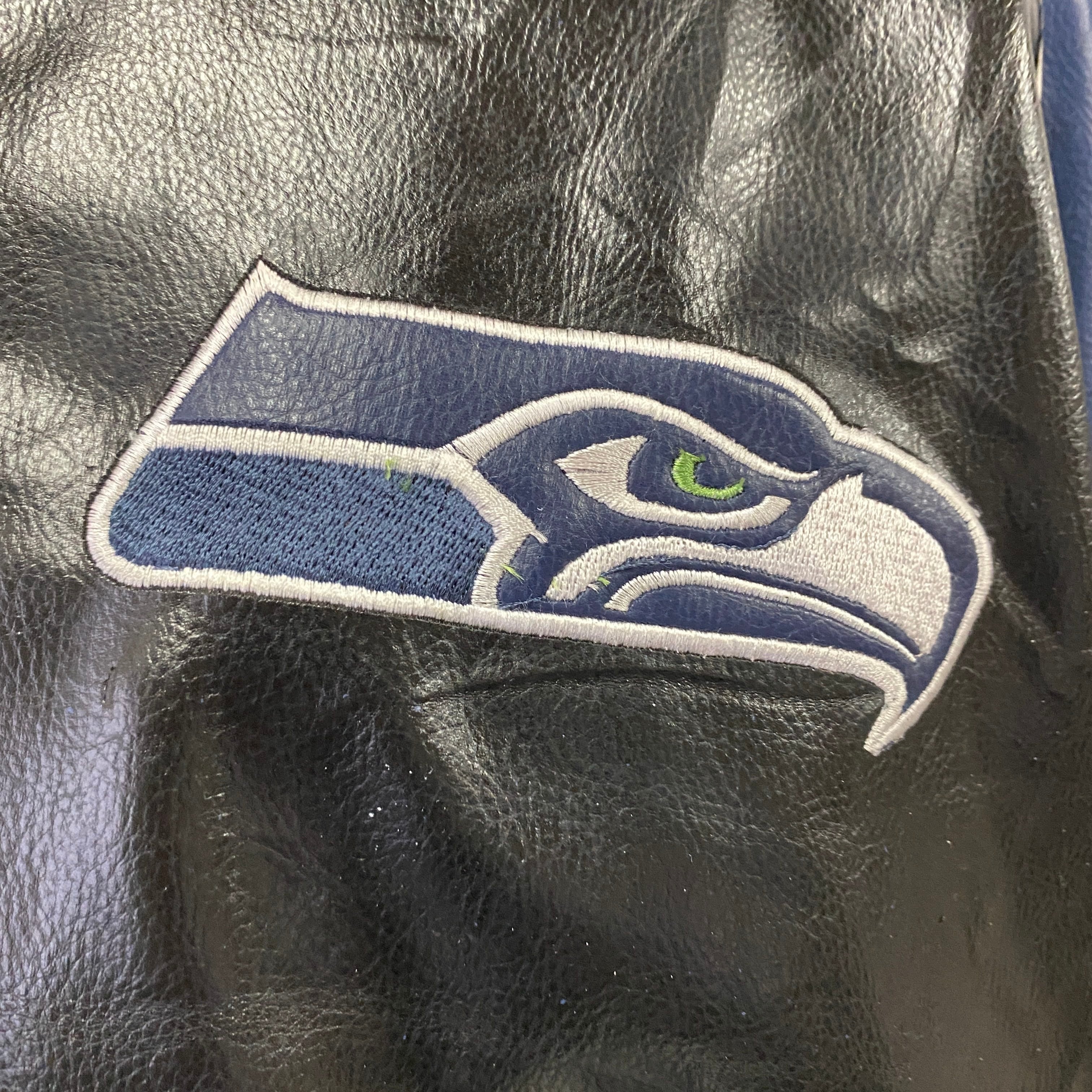 ビッグサイズ NFL シーホークス SEAHAWKS 刺繍 フェイクレザー 