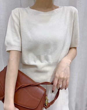 5部袖　クルーネックニット　AJ-111-565