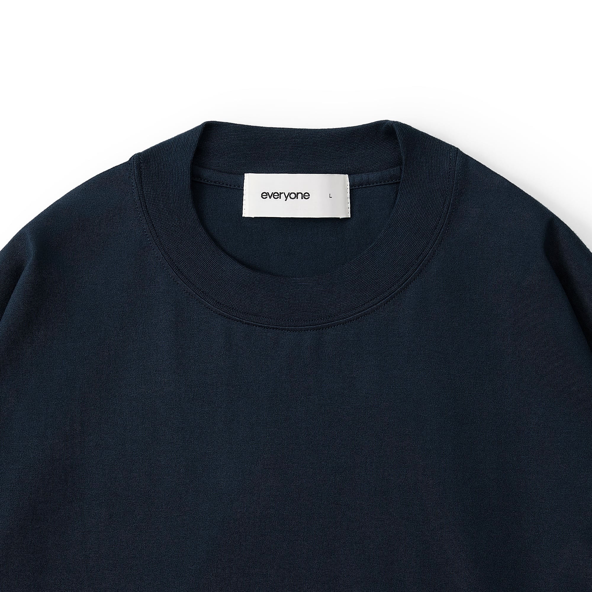 everyone high-gauge cotton long sleeve tee shirt (NAVY) | everyone