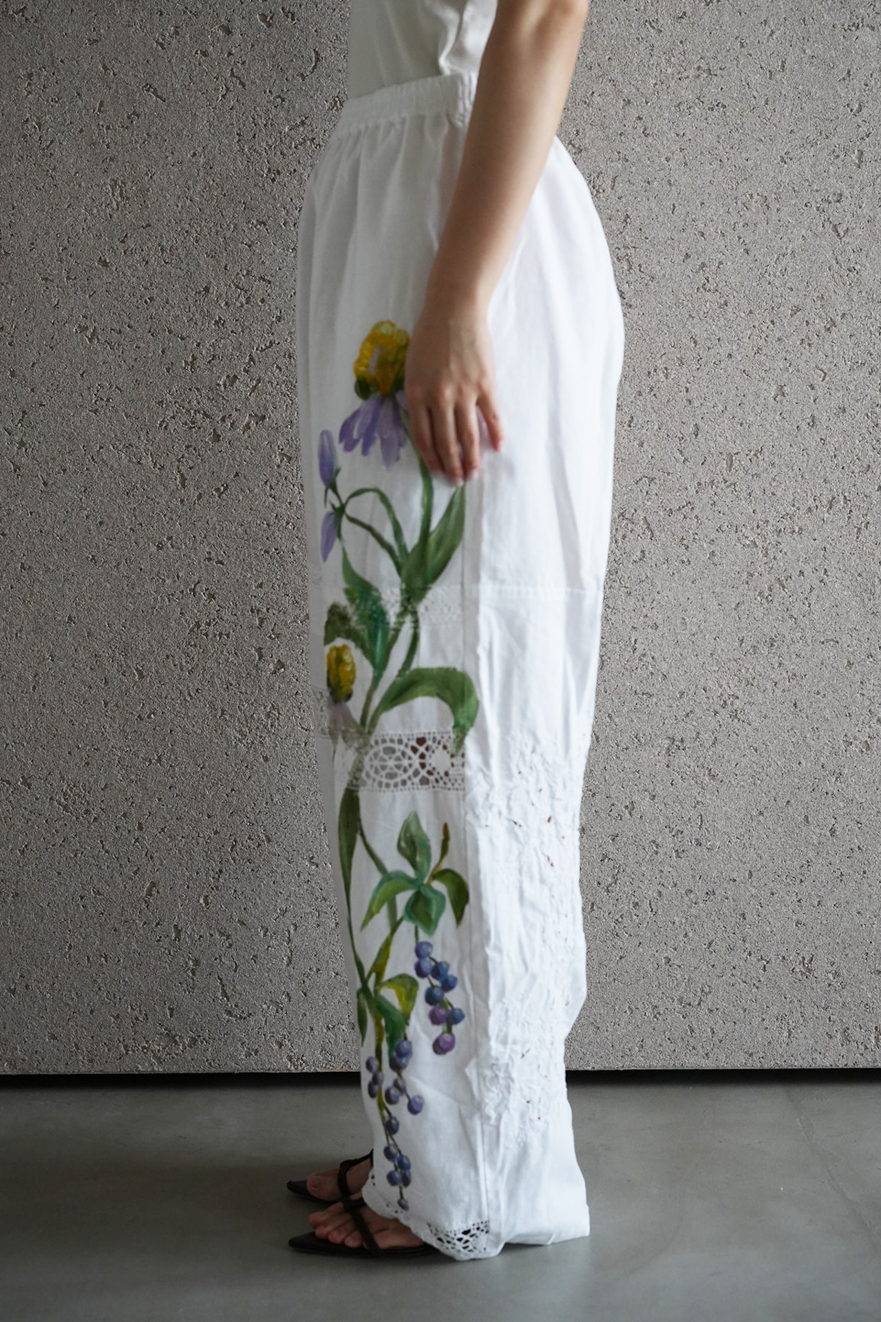 vintage lace pants purple echinacea