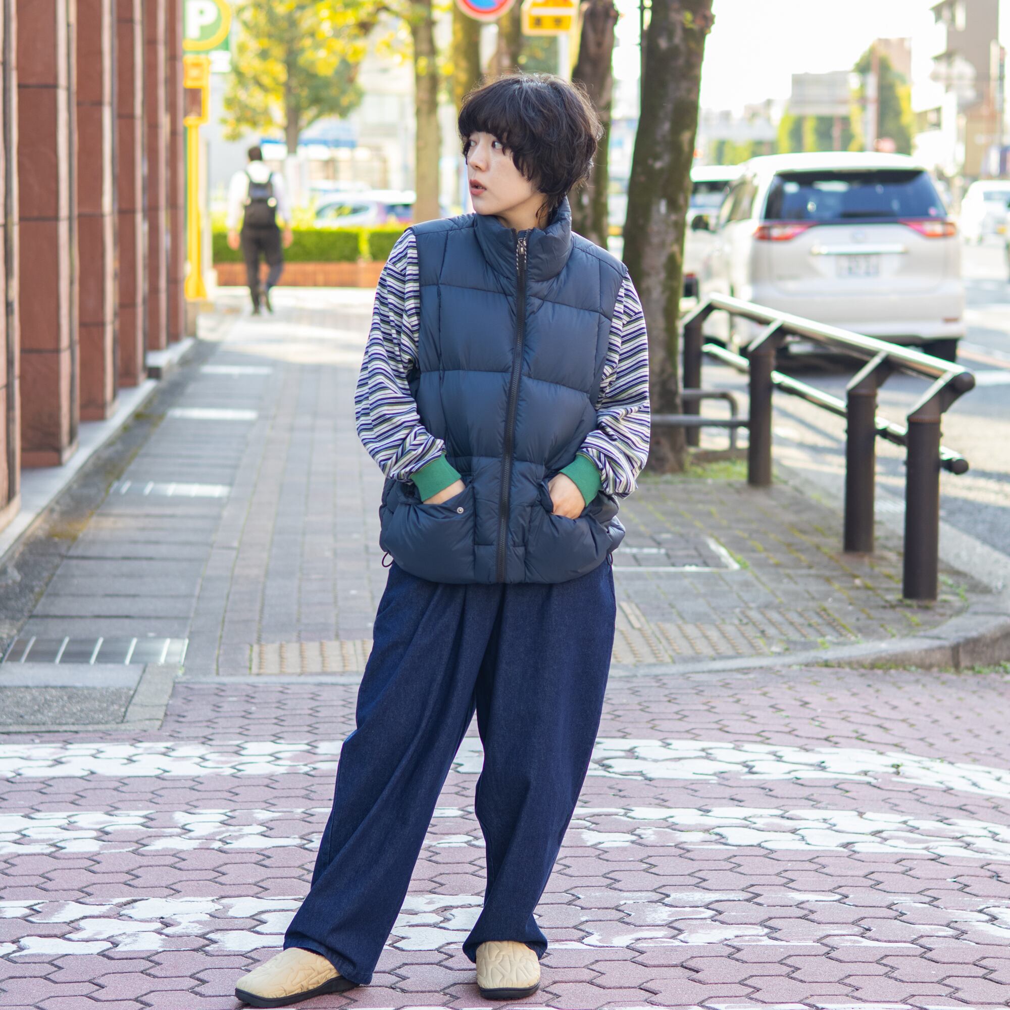 UNISEX】マウンテン パッカブル ボリュームダウンベスト / ダーク