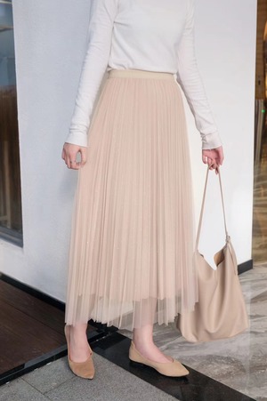 シフォン重ねプリーツスカート　AJ−22003-9909