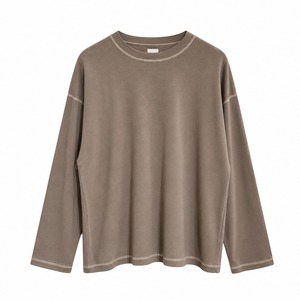 USUAL THINGS SCRUTINY / SMOOTH L/S T-SHIRT LIGHT BROWN
