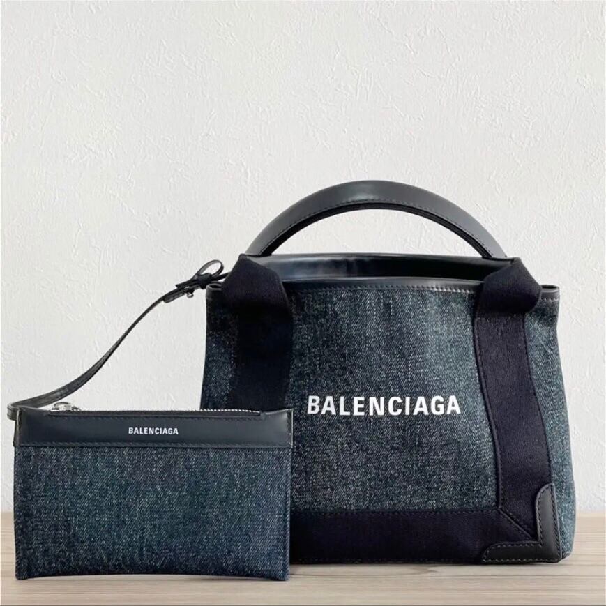 BALENCIAGA バレンシアガ トートバッグ NAVY カバス XS