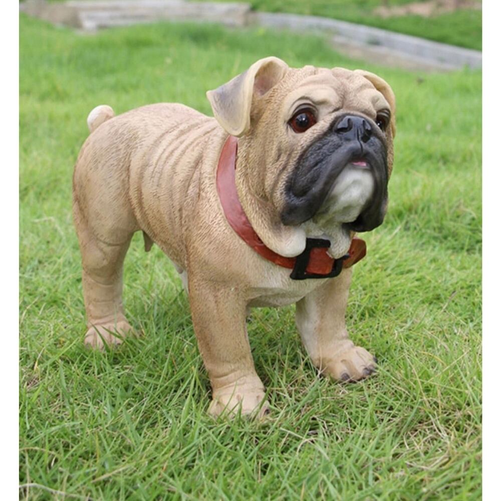 ガーデンオーナメント ブルドッグ 置物 小さめ ガーデニング雑貨