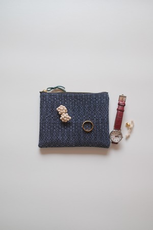 【14cm】Hand-woven mini pouch / 銀河