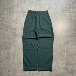 90s KENZO グリーン ウールスラックス 無地 日本製 【W28】
