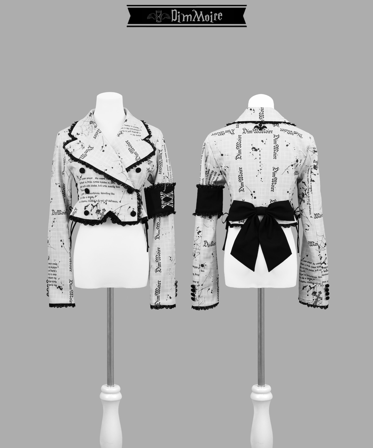 バックリボンジャケット 古着リメイク 魅了のバックリボンジャケット【Whiteチェック】 | DimMoire