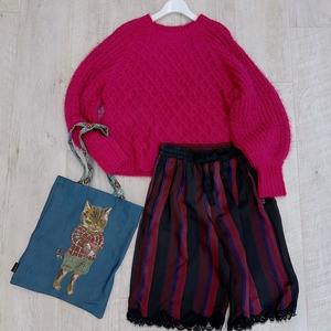 春色あったかニット　ピンク　グリーン