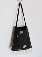 Fleuri Jacquard Fringe Bag F0814