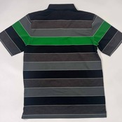 NIKE GOLF ナイキ ゴルフ DRI-FIT ボーダー ストレッチ 半袖 ポロシャツ L/グレー系 メンズ