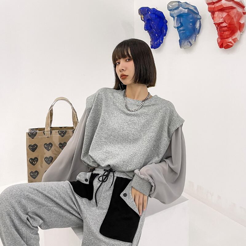 Tシャツ レディーススプリングオータムルーズショートスタイルトップス ロング 春物 秋物 ラブタオタオダレンハウス48728269110