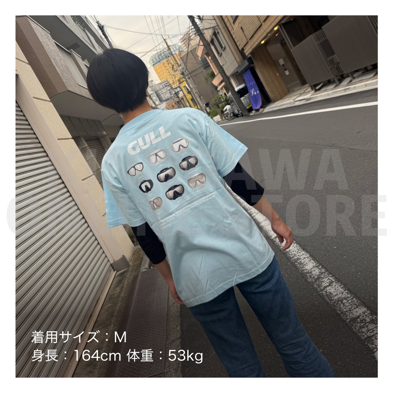 【OnlineStore限定】GULL デザインTシャツ（9-MASKS）″ ライトブルー ”