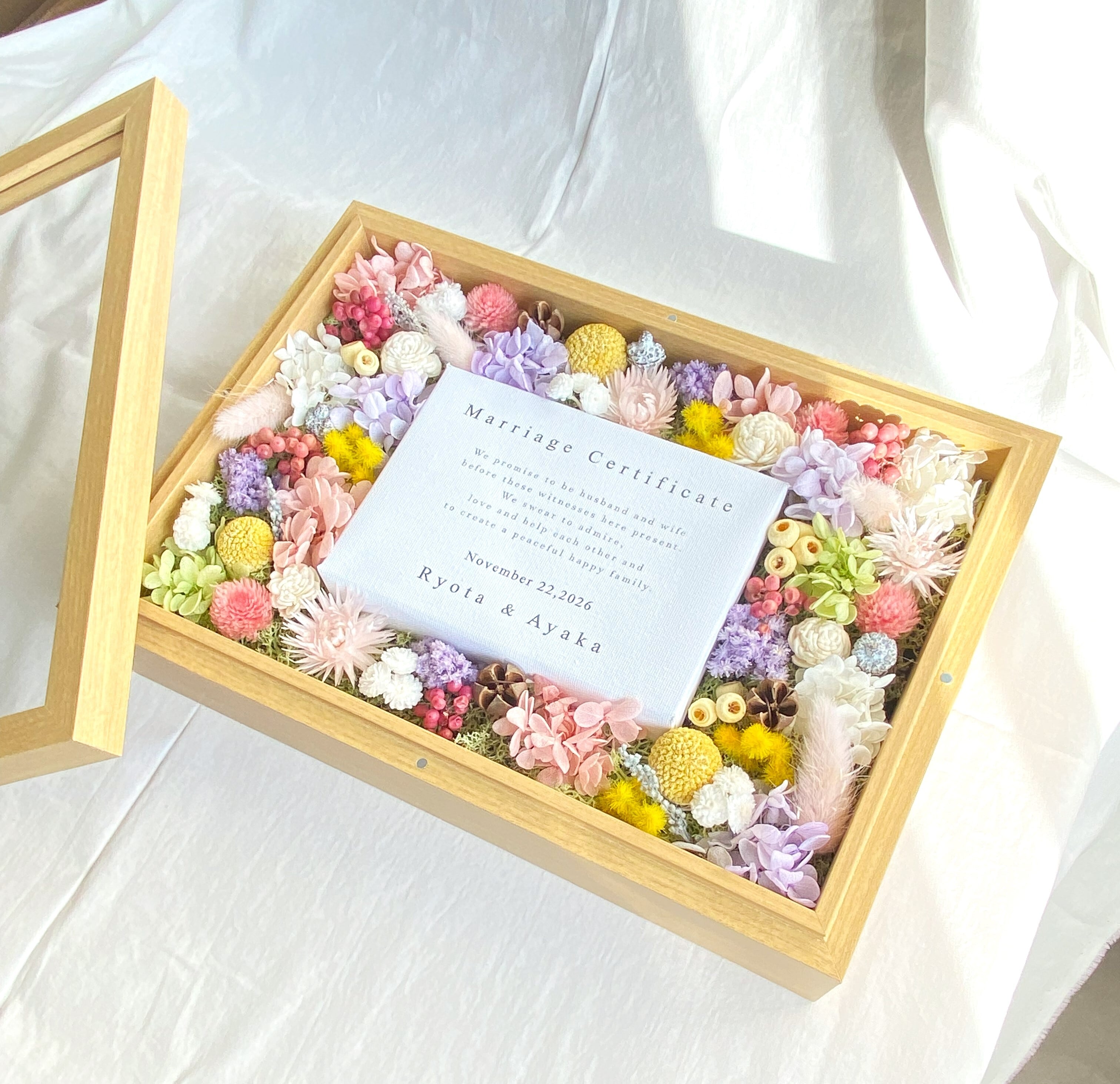 ゲスト参加型結婚証明書 (60～80名用) フラワーガーデン ドライ
