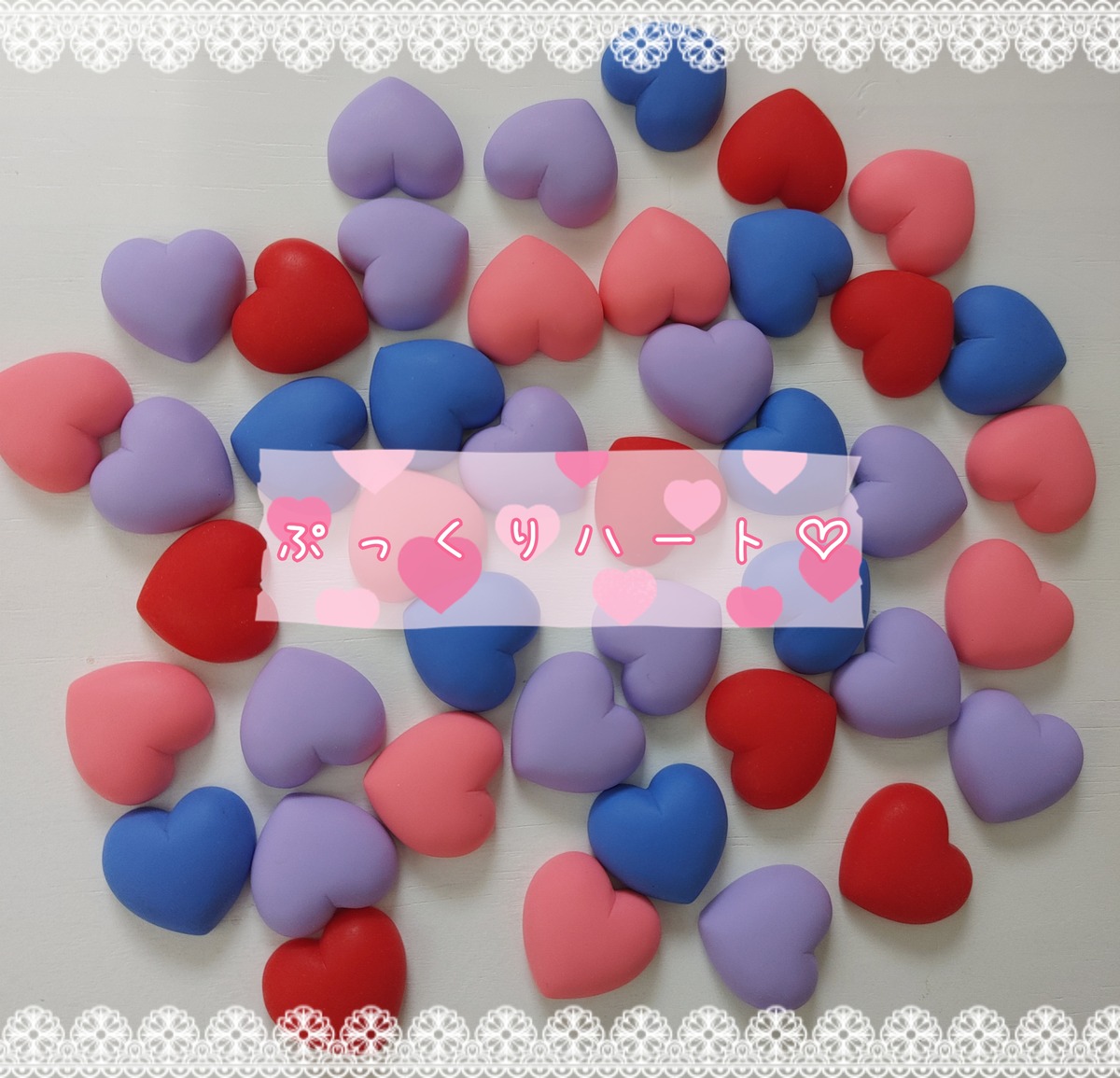 4個]ぷっくりハート♡／4色:直径20mm | embellir⭐︎.°