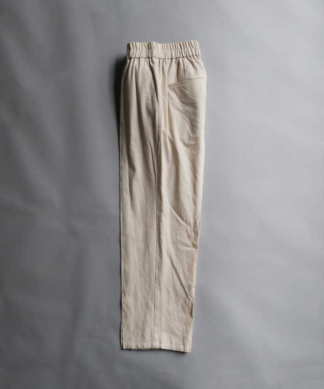 Light Denim Pin Tuck Easy Trousers(NATURAL)