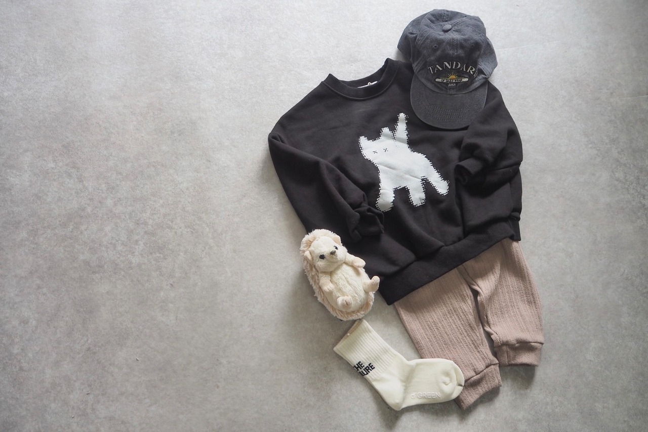 【elly molly】shadow cat トレーナー (Black)100〜130cm【230915el】 - 8