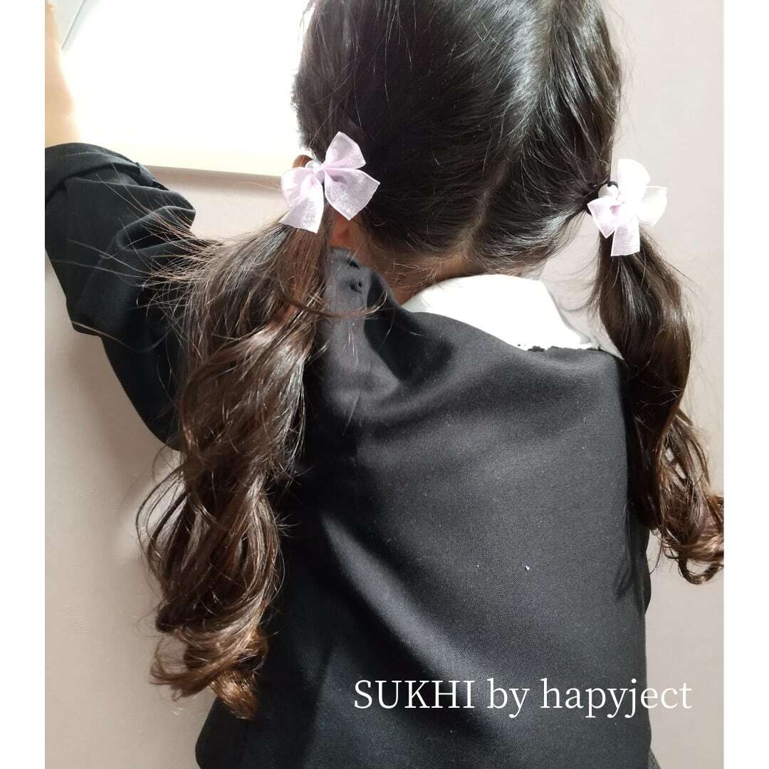 オーガンジーリボン＆パール2個セットヘアゴム | SUKHI by hapyject