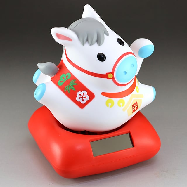 ソーラー幸せ招き馬（白） | ねこや工業