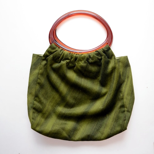 昭和レトロ プラスチック リング グラニーバッグ フェルト生地 ジャパンヴィンテージ