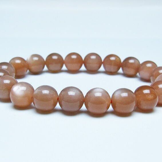 オレンジムーンストーン ブレスレット 10mm 一点物 メール便可 [M便 1/10] 111-48603