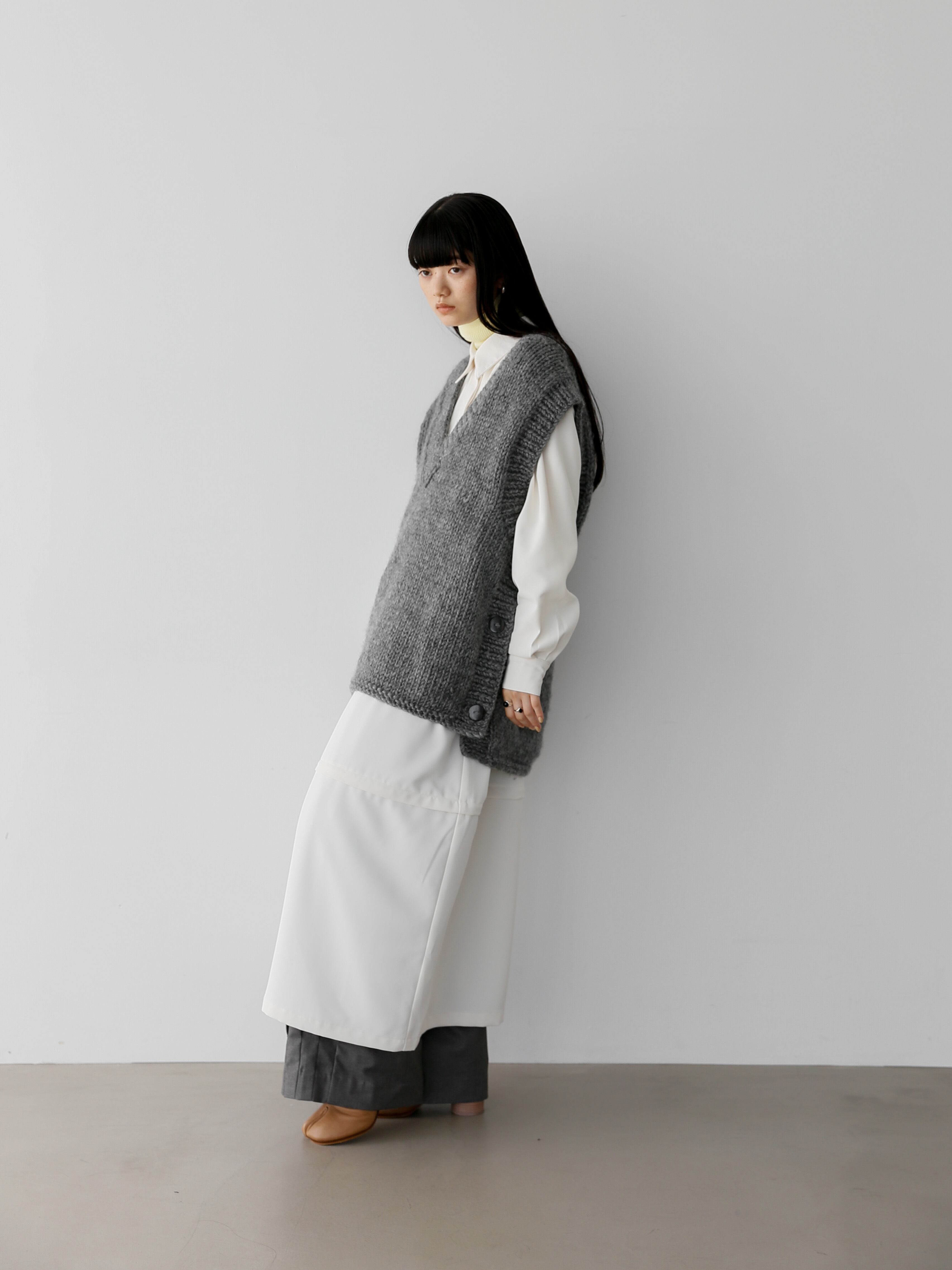 handmade knit vest（gray） | Katrin TOKYO