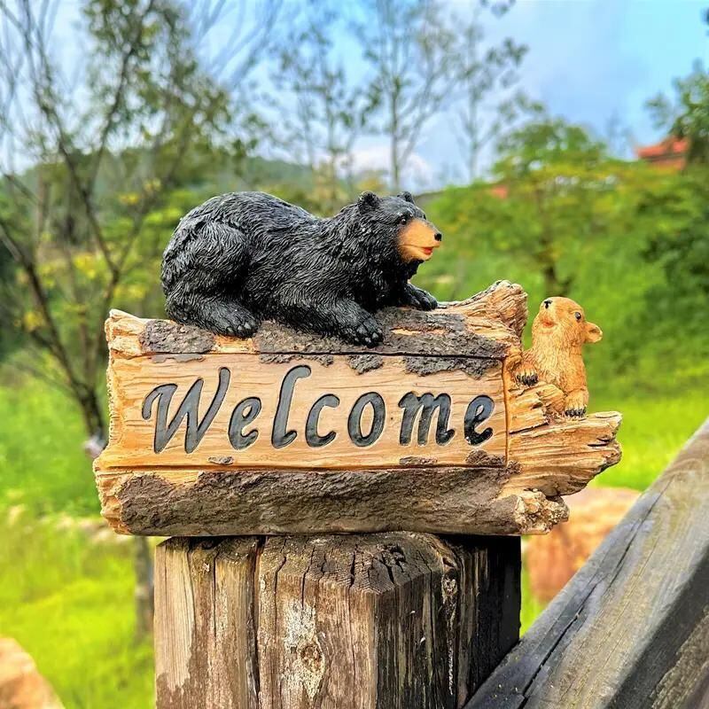 ビンテージ　美品　クマの照明装飾品 WELCOME TO OUR CABINS ビンテージ美品クマの照明装飾品 WELCOME TO OUR CABINS