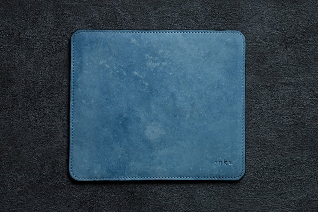 藍染革 マウスパッド【雪藍】