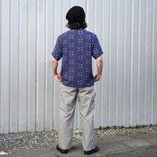 OLD JOE / ORIGINAL PRINTED OPEN COLLAR SHIRTS (Square Dot) Short-sleeve