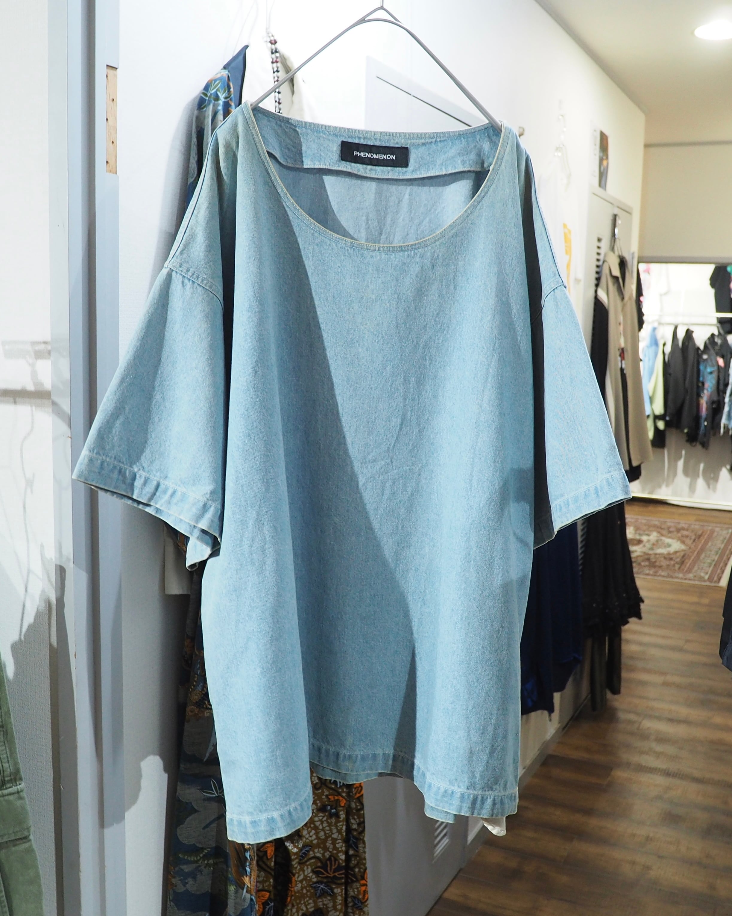 14SS " PHENOMENON " Over silhouette Denim Tee