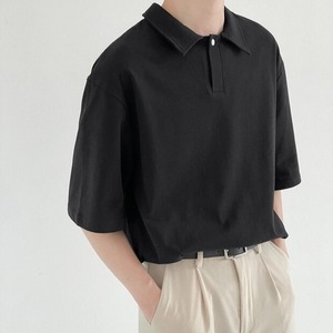韓国風襟付きTシャツ【OMT0031】